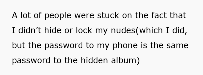 Text on a white background discussing privacy concerns about phone passwords and hidden photo albums.