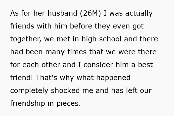 Text excerpt from a story about woman cutting off long-term friend after privacy violation suspicions were dismissed.