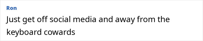 Comment text by Ron on a white background discussing social media and keyboard cowards about a boxer who refused to fight Imane Khelif.