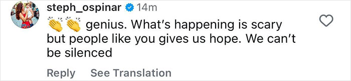 User steph_ospinar commenting on hope and silence related to Jimmy Fallon breaking silence on Jimmy Kimmel show suspension.