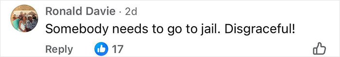 Comment from Ronald Davie expressing that someone should go to jail, reacting to angry mob ambushing Walmart employee viral video.