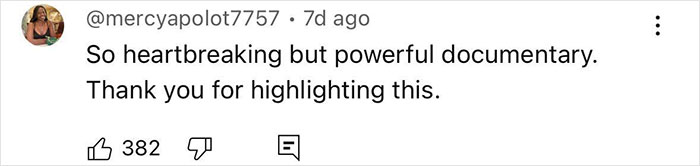 Screenshot of a social media comment praising a powerful documentary on Dubai's infamous porta potty parties.