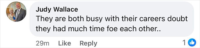 Facebook comment from Judy Wallace discussing Nicole Kidman and Keith Urban's busy careers before their split.