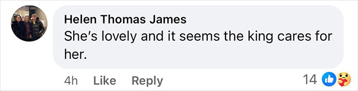 Comment saying Kate Middleton is lovely and the king cares for her after royal funeral goodbye kiss on cheek.