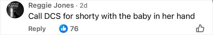 Comment on social media urging to call DCS for a woman holding a baby, related to an angry mob ambushes Walmart employee viral video.