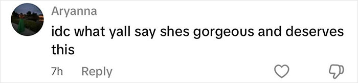 User comment on social media stating support for newly crowned Miss America despite criticism of her makeup and concealer. User comment on social media stating support for newly crowned Miss America despite criticism of her makeup and concealer.