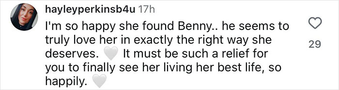 Comment expressing happiness for Selena Gomez finding love, relating to Selena Gomez's mom snubbed at daughter's wedding. Comment expressing happiness for Selena Gomez finding love, relating to Selena Gomez's mom snubbed at daughter's wedding.