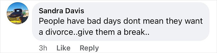 Comment by Sandra Davis discussing divorce speculation amid clues about Nicole Kidman and Keith Urban split rumors.