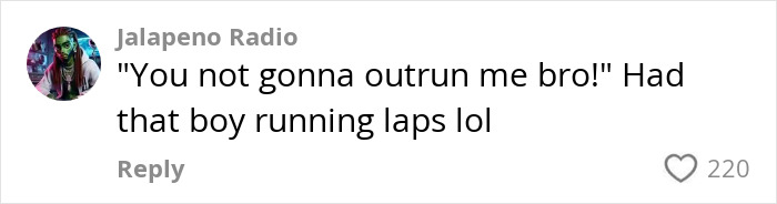 Comment on viral video of Black man confronting White man over racial slur, with comment about running away.