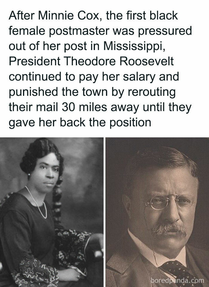 Black female postmaster pressured out of position, Theodore Roosevelt reroutes mail to support her in a chaotic good act.