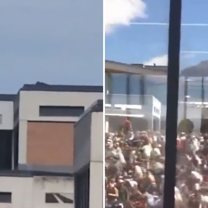 Crowded outdoor scene near buildings as witnesses describe horrific last moments of Charlie Kirk during ongoing manhunt. Crowded outdoor scene near buildings as witnesses describe horrific last moments of Charlie Kirk during ongoing manhunt.