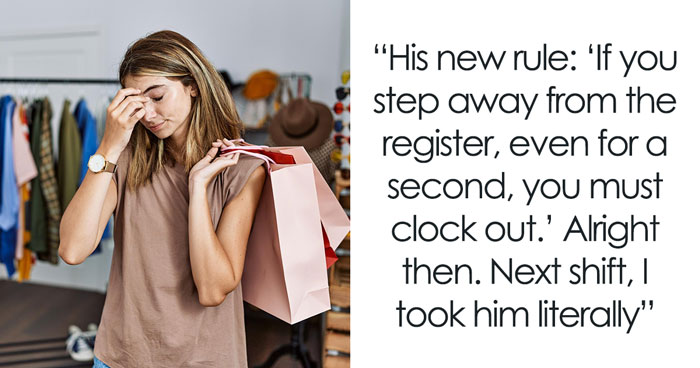 Boss Falls Flat On His Face After Telling Employee To Clock Out For Every Second Away From Register
