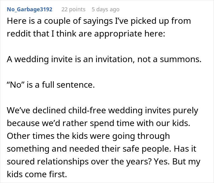 Reddit user shares views on child-free wedding invites and the impact on friendships after banning BFF’s baby at a wedding. Reddit user shares views on child-free wedding invites and the impact on friendships after banning BFF’s baby at a wedding.