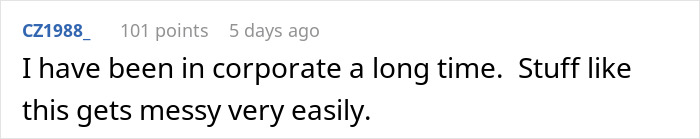 Boss invite vacation with her message displayed on a screen with a comment about corporate life and challenges in the background.