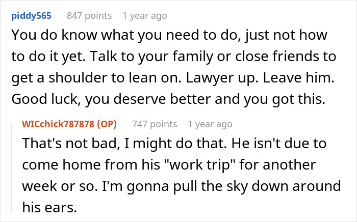 Reddit user discusses discovering husband's affair baby while setting up WIC profile, seeking advice on next steps.