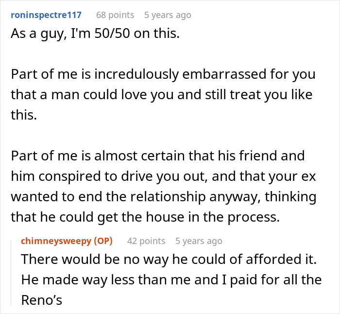 User comments discussing a woman who dumps her boyfriend after being told her period is disgusting and should be hidden.