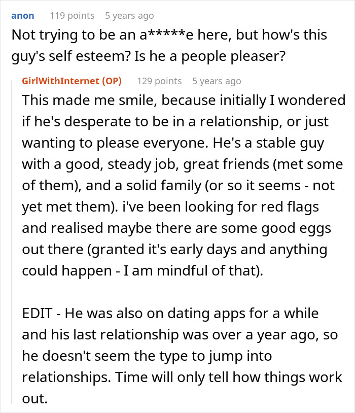 Screenshot of an online discussion where a woman debates hiding artificial insemination plans from a date.