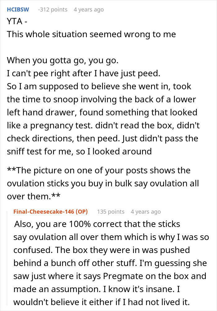 Reddit users discuss a woman’s dramatic pregnancy reveal turning into total humiliation after a test mix-up. Reddit users discuss a woman’s dramatic pregnancy reveal turning into total humiliation after a test mix-up.