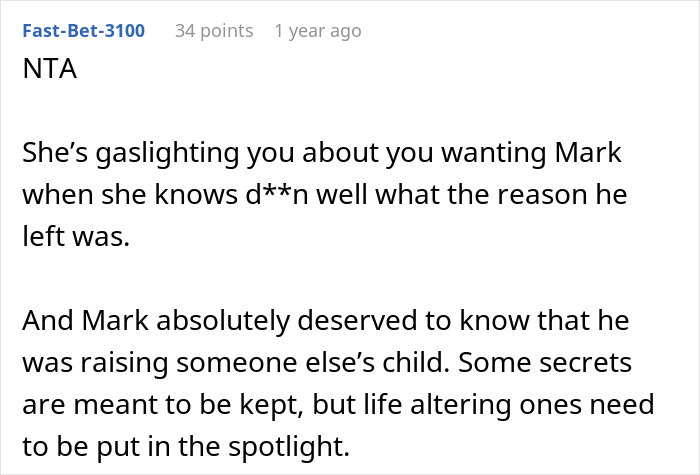 Comment explaining why the woman can&rsquo;t hold friend&rsquo;s heavy secret and reveals it to her fianc&eacute; right before the wedding.