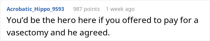 Comment on Reddit post discussing a man issuing an ultimatum to his stepbrother about financial support for his pregnant girlfriend. Comment on Reddit post discussing a man issuing an ultimatum to his stepbrother about financial support for his pregnant girlfriend.