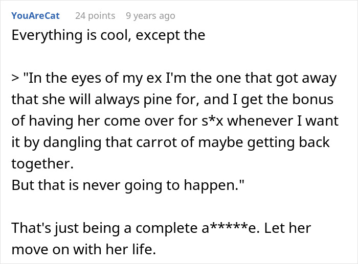 Screenshot of a user comment discussing a husband's pro revenge after wife cheating, highlighting outsmarting and walking away.