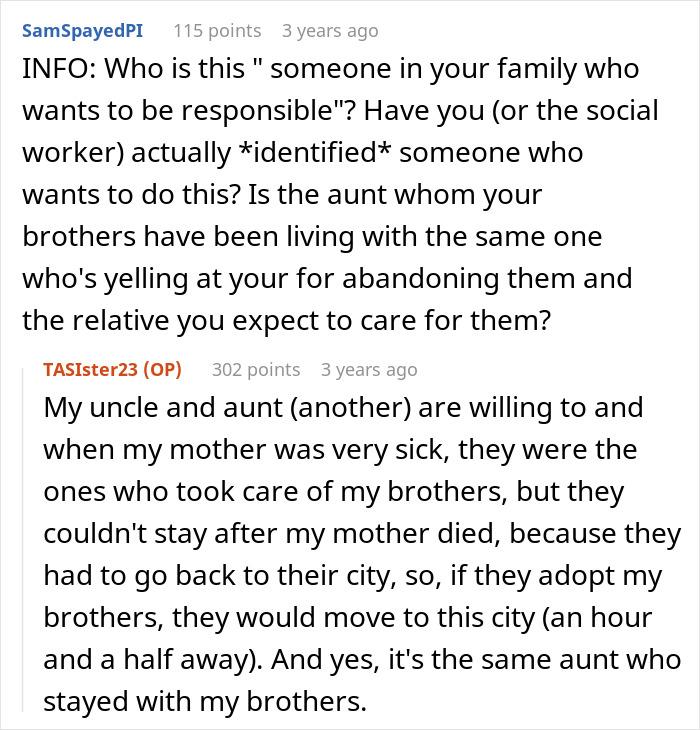 Conversation discussing siblings' care and adoption by relatives after mother's illness, highlighting unwanted siblings adoption challenges.