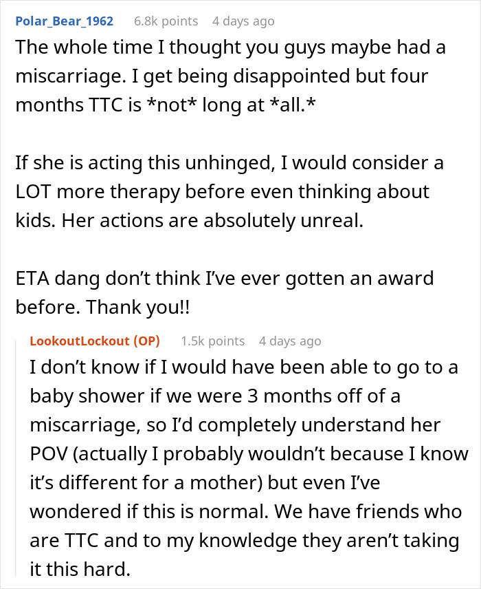 Online discussion about wife&rsquo;s reaction to husband attending sister&rsquo;s baby shower highlights need for therapy and emotional challenges.