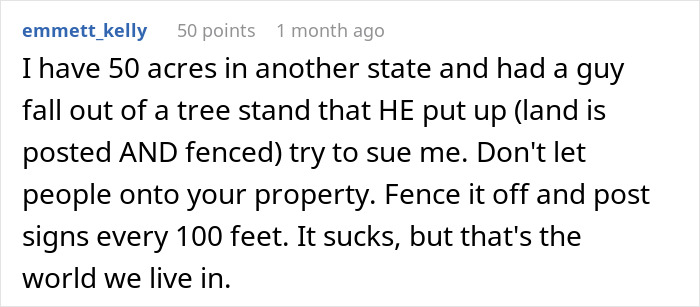 Comment about fencing private land and posting signs to block dog walking access on a guy&rsquo;s property.