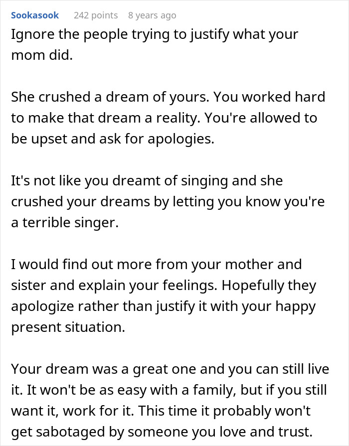 Text message about a woman learning the truth about why she never got to study abroad and crushed dreams. Text message about a woman learning the truth about why she never got to study abroad and crushed dreams.