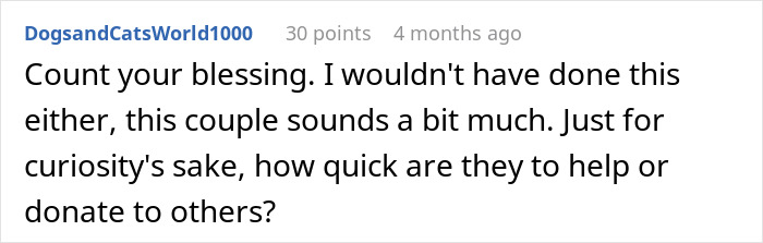 Screenshot of an online comment discussing a bride demanding $200 from friends after cheap wedding shower gifts sparked her wrath.