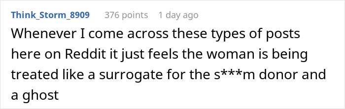 Reddit comment discussing emotional impact of a man wanting to name his baby after his first girlfriend, upsetting his wife. Reddit comment discussing emotional impact of a man wanting to name his baby after his first girlfriend, upsetting his wife.