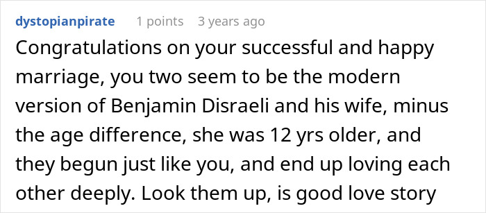 Alt text: Online comment praising a marriage choice focusing on brains, reflecting robotically calculated decisions trending online.