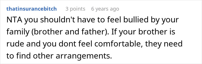 Comment discussing how a woman struggles to deal with her teen brother and her dad&rsquo;s reaction when she refuses to babysit him.