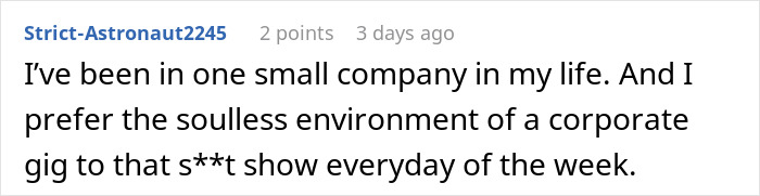 Comment expressing frustration about corporate work environment after quitting, showing a boss's meltdown and the golden reason behind it. Comment expressing frustration about corporate work environment after quitting, showing a boss's meltdown and the golden reason behind it.