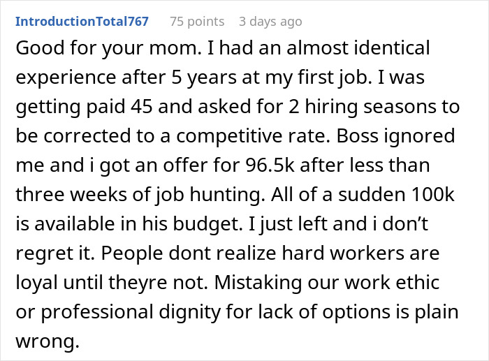 Screenshot of a comment describing a meltdown from an old boss after an employee quit for a golden opportunity. Screenshot of a comment describing a meltdown from an old boss after an employee quit for a golden opportunity.