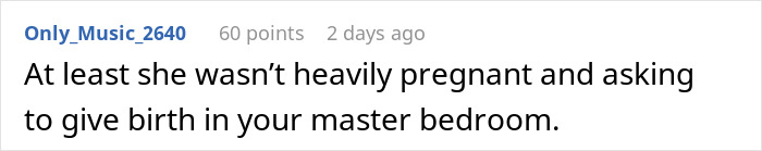 Comment on Reddit discussing woman demanding to marry in stranger&rsquo;s backyard and their refusal causing her to cry.