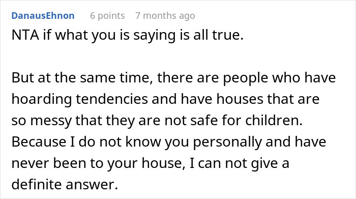 Screenshot of an online comment discussing concerns about potential CPS calls over dogs in the house and family disapproval.