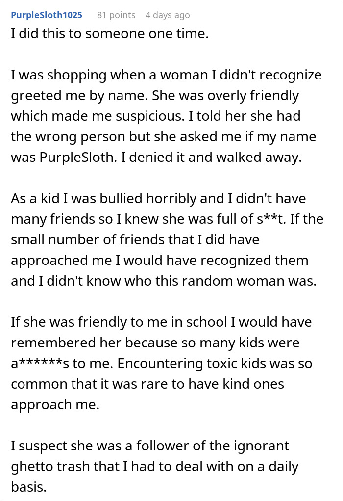 Alt text: Man crushes former bully&rsquo;s ego at class reunion 25 years later in a story of revenge and closure.