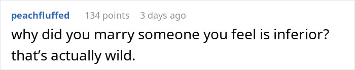 Screenshot of a comment discussing new mom struggles with taking care of the baby as husband judges her efforts.