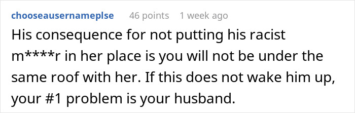 Screenshot of a Reddit comment discussing a husband breaking down over his mother-in-law&rsquo;s years of rude comments.