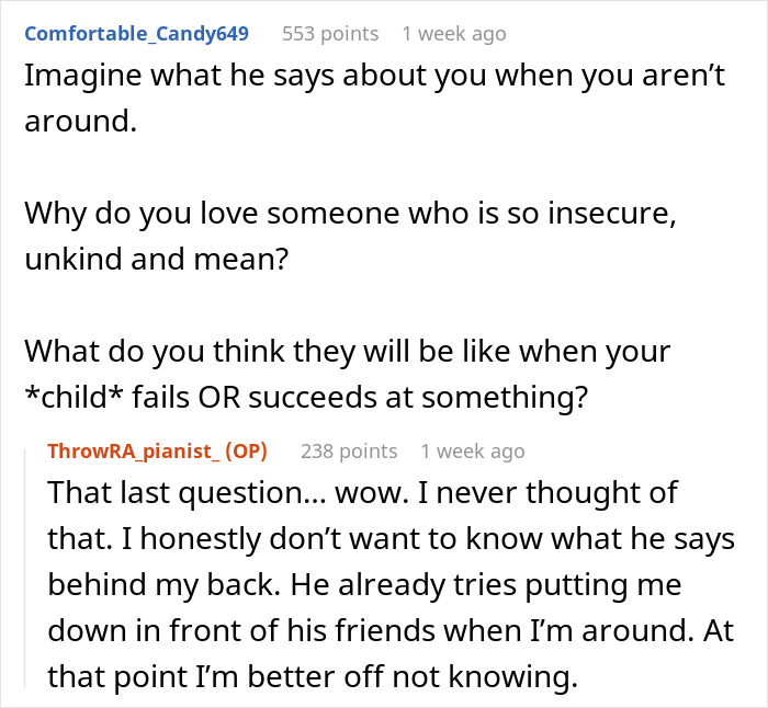 Online discussion highlighting a man who hates how easy everything comes to his wife and wants her to suffer. Online discussion highlighting a man who hates how easy everything comes to his wife and wants her to suffer.