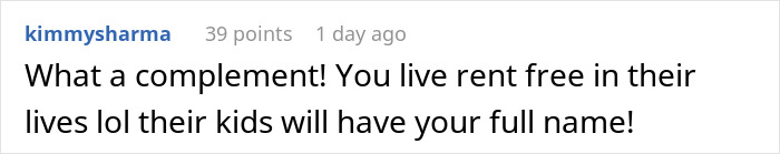 Screenshot of a Reddit comment discussing a guy finding out his ex-wife and her new husband legally changed their name to his full name.