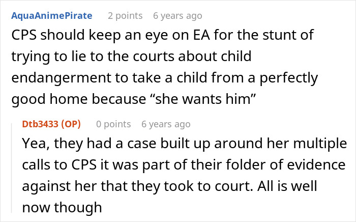Screenshot of an online discussion about a sister sending adoption papers after mistaking babysitting offer to take the baby.