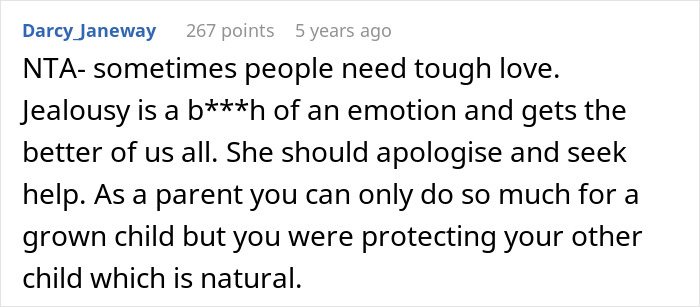 Comment discussing jealousy and tough love as a single sister struggles with sibling&rsquo;s engagement news.