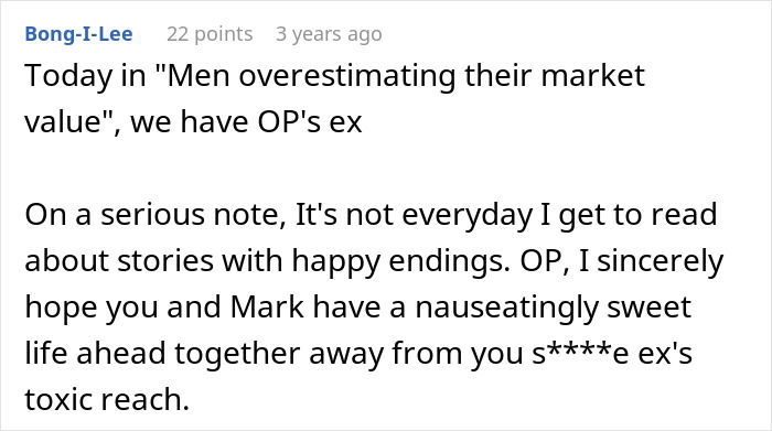 Reddit comment discussing a poly open marriage regret and a wife&rsquo;s new relationship success.