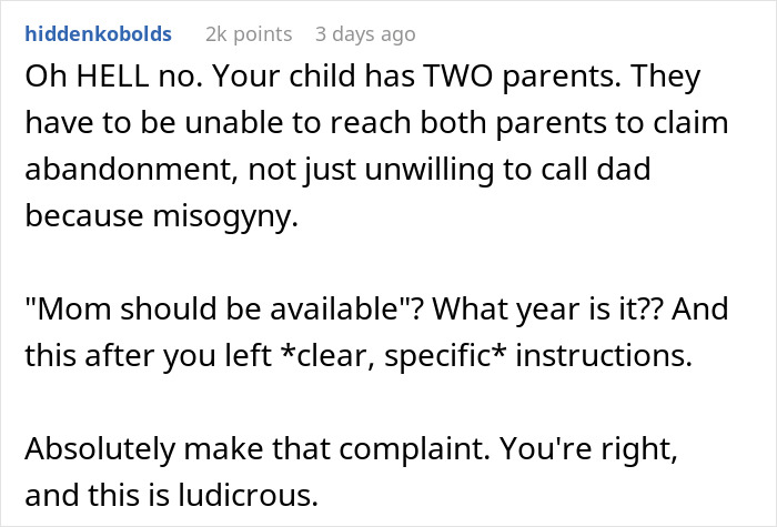 Alt text: Parent furious after school called mom instead of husband and possibly pretended to call CPS over a misunderstanding. Alt text: Parent furious after school called mom instead of husband and possibly pretended to call CPS over a misunderstanding.