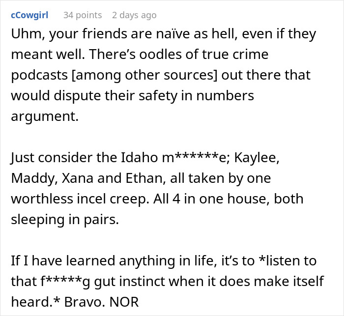 Woman worried reading creepy Airbnb host texts on smartphone in dimly lit room showing concern and unease.