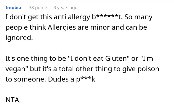 Comment about teen’s allergic reaction at friend’s house, discussing seriousness of allergies and dietary restrictions. Comment about teen’s allergic reaction at friend’s house, discussing seriousness of allergies and dietary restrictions.