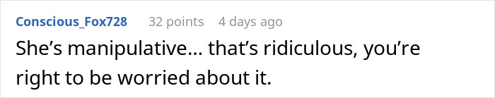 Comment on Reddit discussing wife&rsquo;s reaction to husband attending sister&rsquo;s baby shower, sparking therapy need.