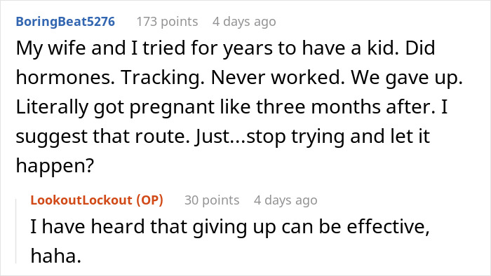 Comments discussing wife's reaction to husband attending sister&rsquo;s baby shower and its emotional impact.
